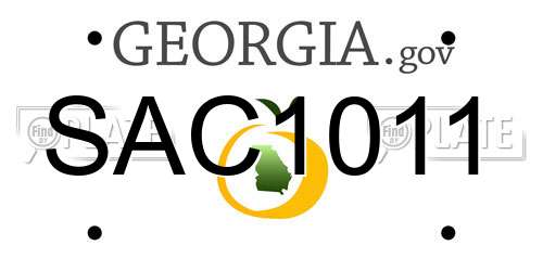 SAC1011 Georgia License Plate