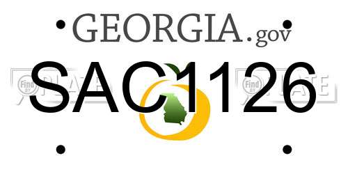 SAC1126 Georgia License Plate