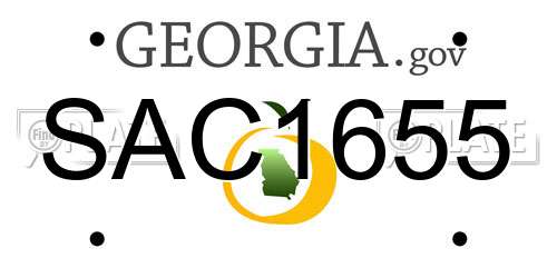 SAC1655 Georgia License Plate