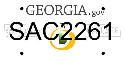 SAC2261 Georgia License Plate