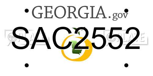 SAC2552 Georgia License Plate