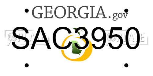 SAC3950 Georgia License Plate