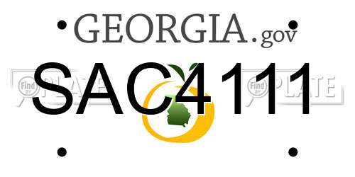 SAC4111 Georgia License Plate