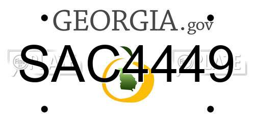 SAC4449 Georgia License Plate