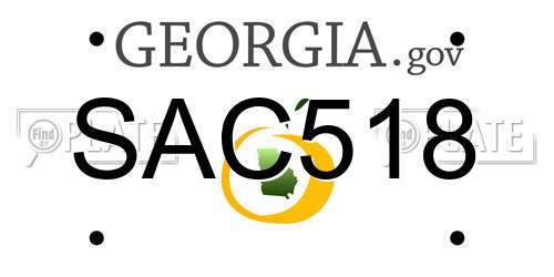 SAC518 Georgia License Plate