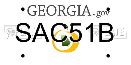 SAC51B Georgia License Plate
