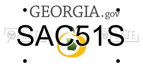 SAC51S Georgia License Plate
