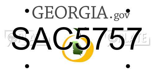 SAC5757 Georgia License Plate