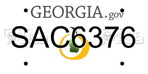 SAC6376 Georgia License Plate