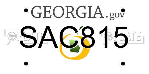 SAC815 Georgia License Plate