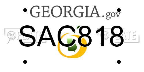SAC818 Georgia License Plate
