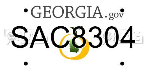 SAC8304 Georgia License Plate