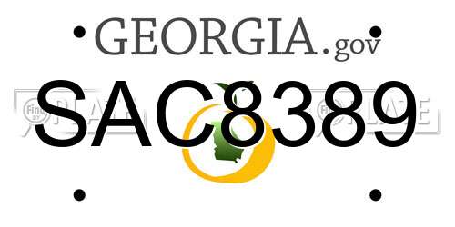 SAC8389 Georgia License Plate