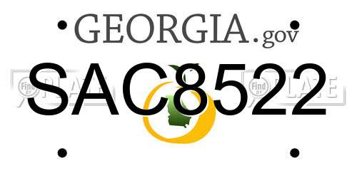 SAC8522 Georgia License Plate