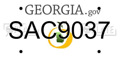 SAC9037 Georgia License Plate