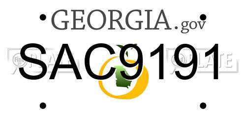 SAC9191 Georgia License Plate