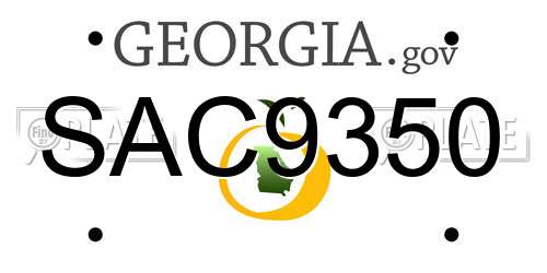 SAC9350 Georgia License Plate
