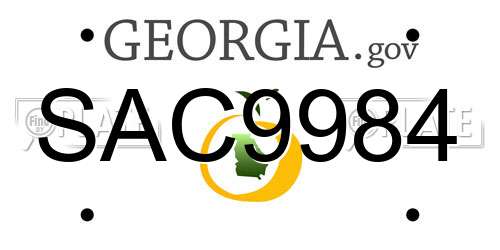 SAC9984 Georgia License Plate