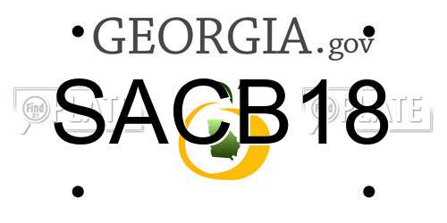 SACB18 Georgia License Plate