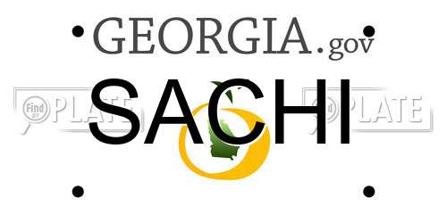SACHI Georgia License Plate