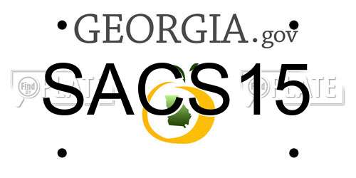 SACS15 Georgia License Plate