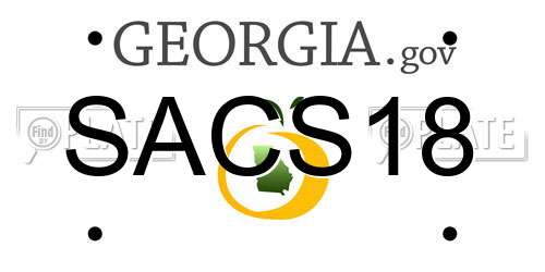 SACS18 Georgia License Plate