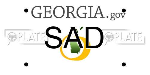 SAD Georgia License Plate