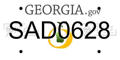 SAD0628 Georgia License Plate