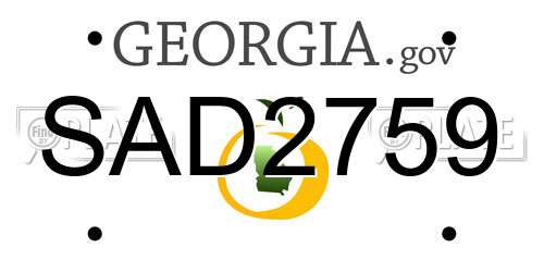 SAD2759 Georgia License Plate