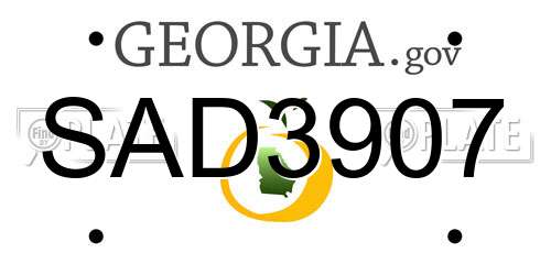 SAD3907 Georgia License Plate
