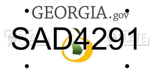 SAD4291 Georgia License Plate