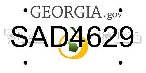 SAD4629 Georgia License Plate