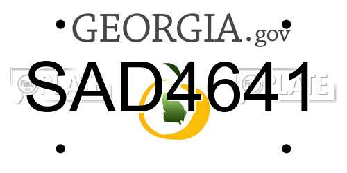 SAD4641 Georgia License Plate