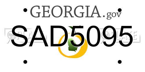 SAD5095 Georgia License Plate