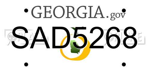 SAD5268 Georgia License Plate