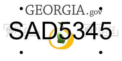 SAD5345 Georgia License Plate
