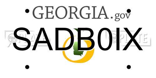 SADB0IX Georgia License Plate