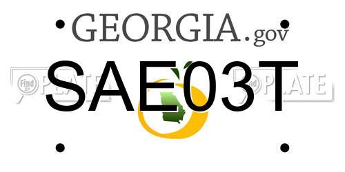 SAE03T Georgia License Plate