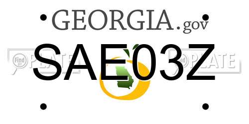 SAE03Z Georgia License Plate