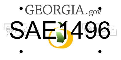 SAE1496 Georgia License Plate