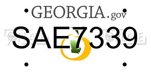SAE7339 Georgia License Plate