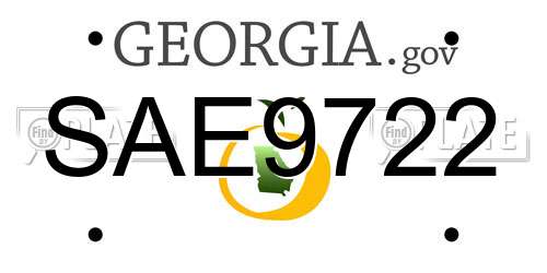 SAE9722 Georgia License Plate