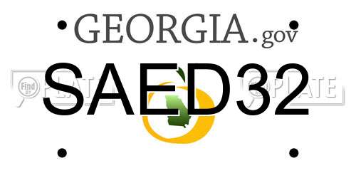 SAED32 Georgia License Plate