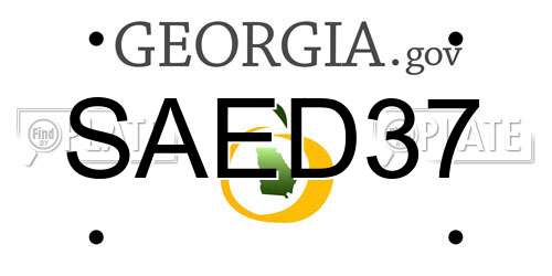SAED37 Georgia License Plate