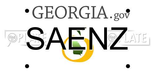 SAENZ Georgia License Plate