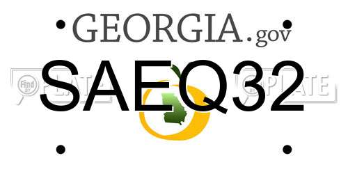 SAEQ32 Georgia License Plate