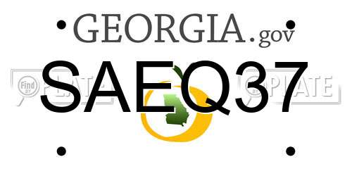 SAEQ37 Georgia License Plate