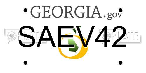 SAEV42 Georgia License Plate
