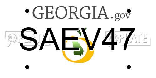 SAEV47 Georgia License Plate