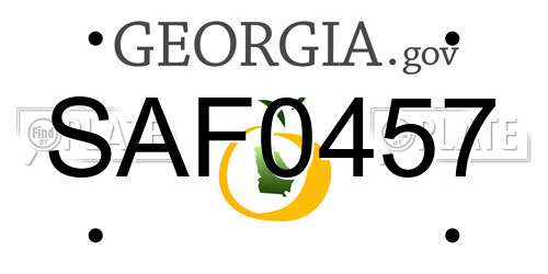 SAF0457 Georgia License Plate